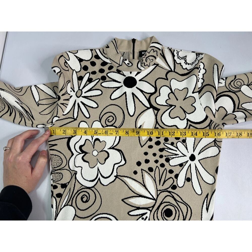 Kwaidan Editions Beige Floral Jacquard Sweater Stretch Size 40 - Picture 3 of 6
